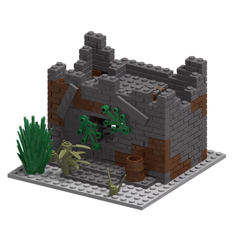 WWII Military Base Building Blocks Set: Observation Tower & Machine Gun Assembly Blocks