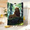 Fantasy Animal Majestic Lion Throw Lightweight  Flannel Blanket Soft Skin-Friendly For Summer Cooling