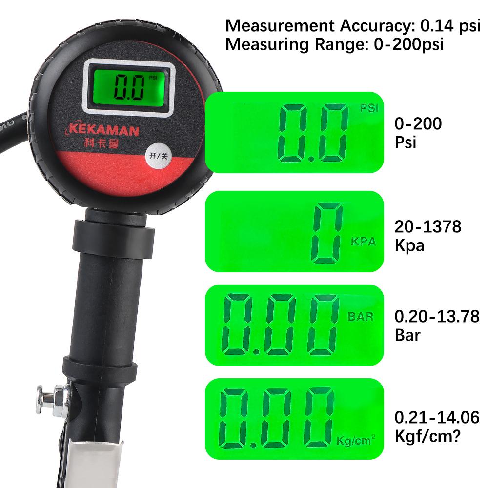 High Precision Monitor System Test Accessories Auto Tire Pressure Gauge LCD Digital Tyre Tester for Car Truck Vehicle Motorcycle