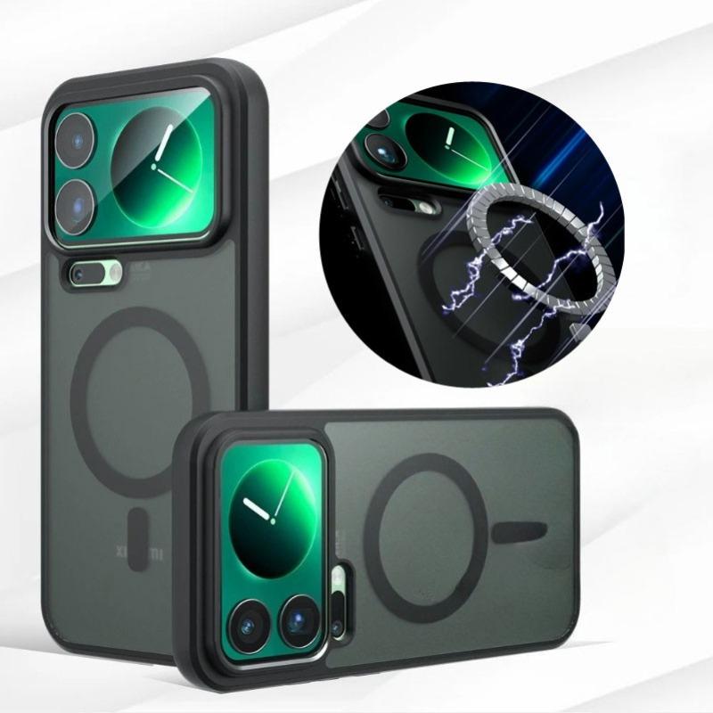 

Airbag Magnetic Wireless Charging Case For Xiaomi 17 Pro Max Magsafe Matte Shockproof Hard PC Cover For Xiaomi 17 17Pro Max Xiaomi 17 pro max чорний