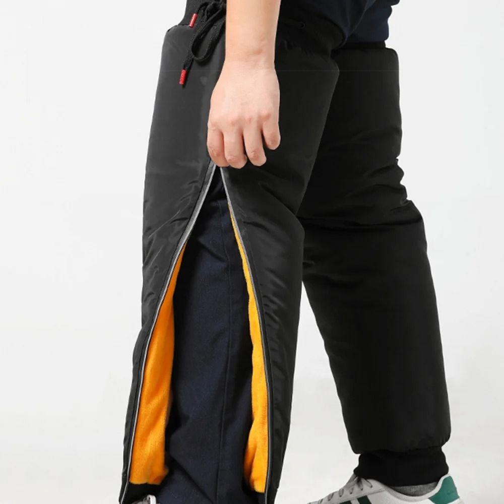 Genouillère Thermique Réfléchissante à Fermeture Éclair Coupe-Froid Moto Chauffe-Jambes Manches Chaudes pour les Jambes Équitation