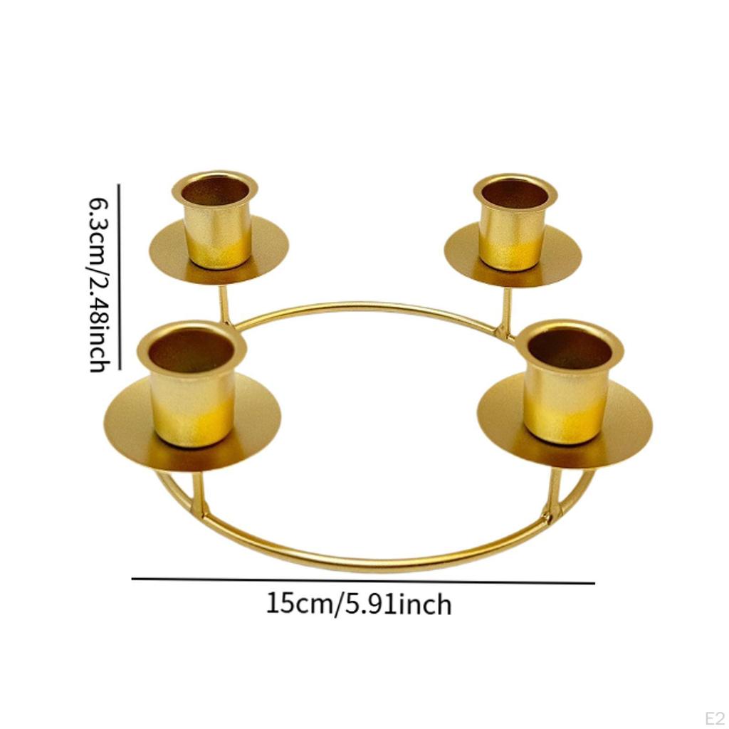 Coroniță Suport Lumânări Advent Centru de Masă Decorativ Suport 4 Lumânări Stâlp Fier