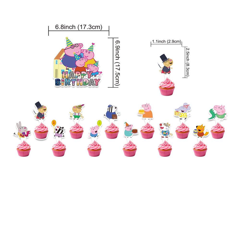 Peppa Pig Holiday Birthday Scene Decoration Banner & Balloons Set