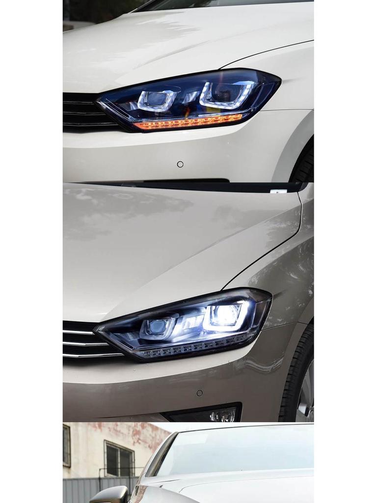 LED Daytime Running Lights with Flowing Turn Signals for 16-18 VW Golf Sportsvan Headlight Mod.