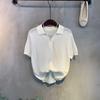 C S In The Room jInbi baSiC Solid Zip Collar neCk Short Sleeve Knit 5Color