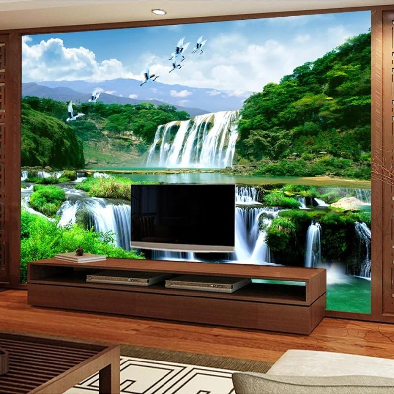 3d Wallpaper Falls Natural Landscape Large Mural Wallpaper Living Room Bedroom Photo Poster