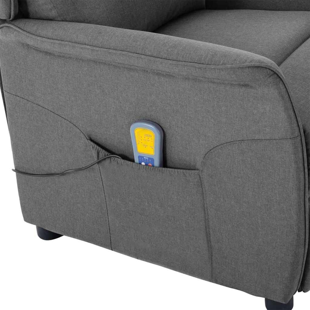 Massage Chair with Cushion Light Grey 93.5 X 67.5 X 101.5 Cm Fabric