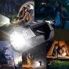 Solar LED Flashlight, Rechargeable Torch with Digital Power Indicator, Portable Light for Camping, Hiking, Home and Emergency Use