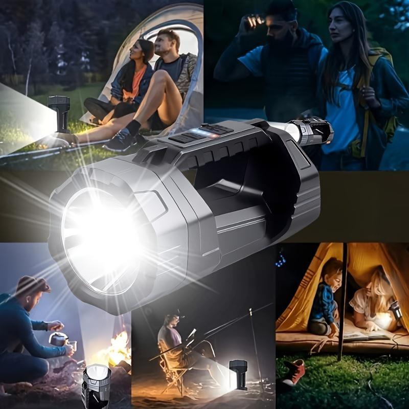 Solar LED Flashlight, Rechargeable Torch with Digital Power Indicator, Portable Light for Camping, Hiking, Home and Emergency Use