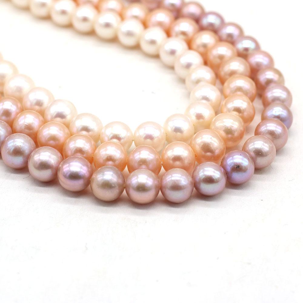 1String, Near Round Pearls, 8–9 mm, Natural Freshwater Pearl Beads, for DIY Necklaces, Bracelets, Anklets, Jewelry Making, 36cm