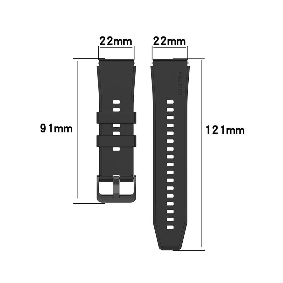 22 mm offisielt silikonbånd for Huawei Watch Gt 2 GT 3 Pro Sportsklokkebånd for Huawei Gt2 GT3 Pro håndleddsstropper Bytt ut armbånd