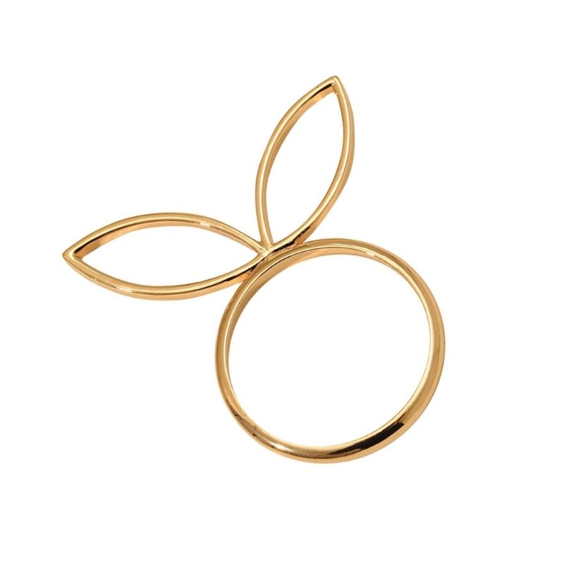 Pack of 6 Cute Napkin Rings Easters Ear Shape Napkin Holder Metal Napkin Jewelry Sophisticated Platings Accessorys