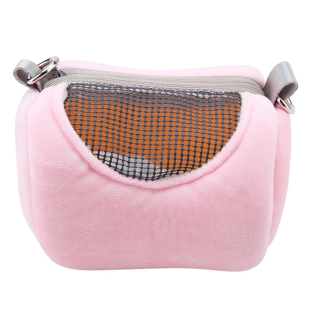 Breathable Pet Small Animal Carrier Hamster Travel Bag Reptile Outdoor Bag Pink