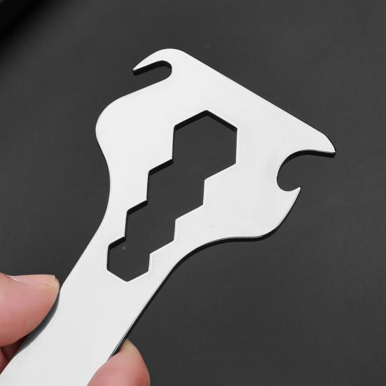 Stainless Steel Bottle Opener Multi Tool Compact Keychain EDC Gadget with Wrench Can Opener Screwdriver Lightweight Bottle Opener Tool
