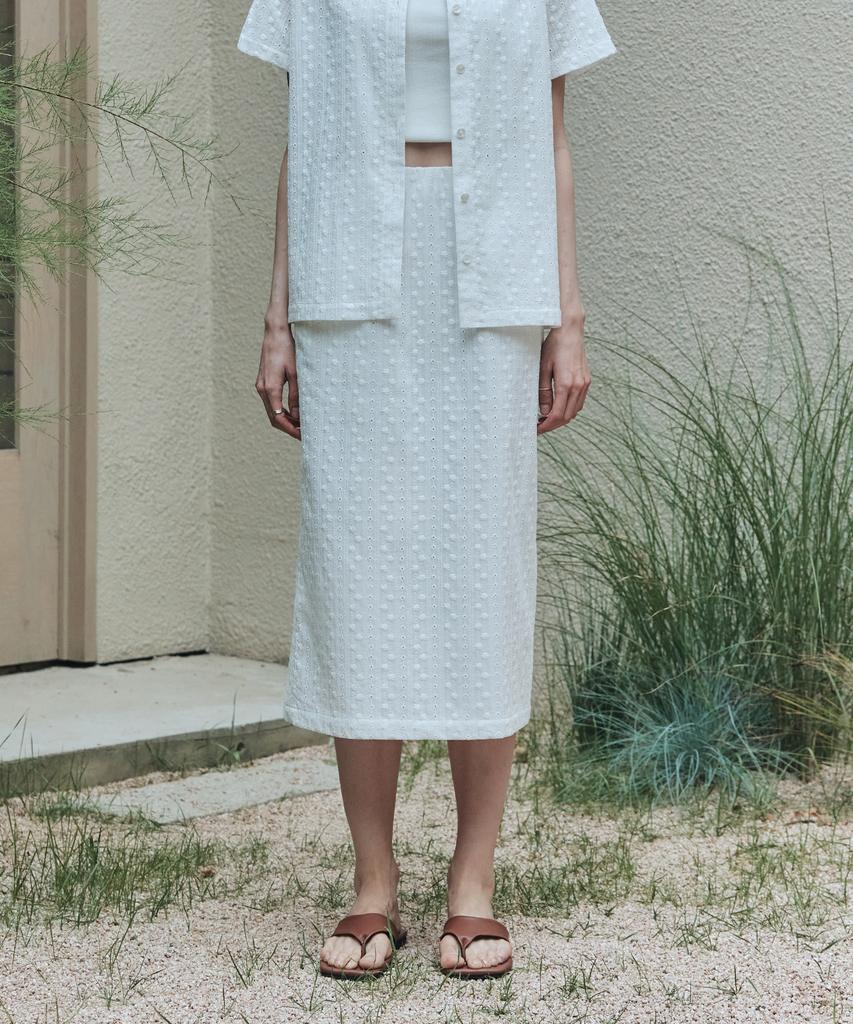 Zero Street Lezero Air Cotton Lace Skirt / White