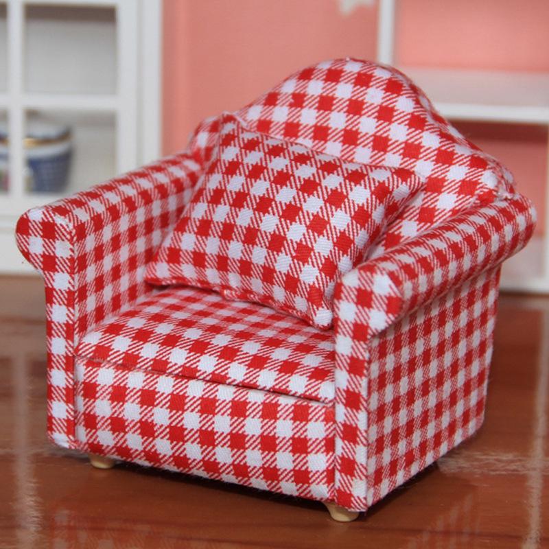 1:12 Dollhouse Miniature Floral Single Sofa for Living Rooms or Bedrooms