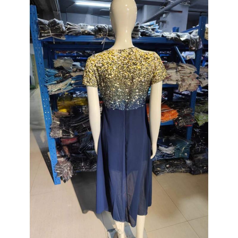 Women Summer V-neck Short Sleeve Swing Dress Evening Cocktail Party Midi Gown Plus Size