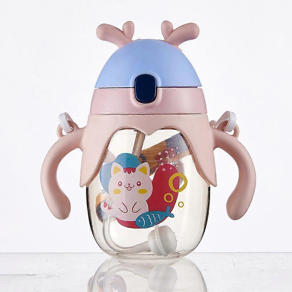Kinder-Wasserflasche, Hitzebeständig, Cartoon-Hirsch, Rosa.