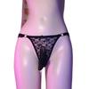 Męskie Koronkowe Falbaniaste Sissy Stringi Bielizna Długa Osłonka na Penis Majtki Przezroczyste Siatkowe Bikini Stringi T-Back Męska Bielizna Nocna Gejowska