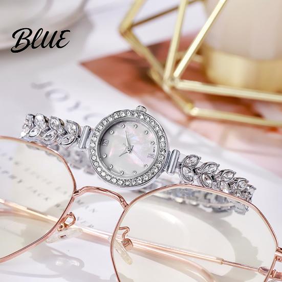 Elegant Women Watch Ladies Rhinestone Bracelet Luxury Quartz Round Dress