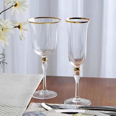 Fine Phnom Penh Wine Glasses,Artificially Blowed Crystal Whisky Glass,Gold Painted Craft Champagne Glasses, Barware Glass Cup