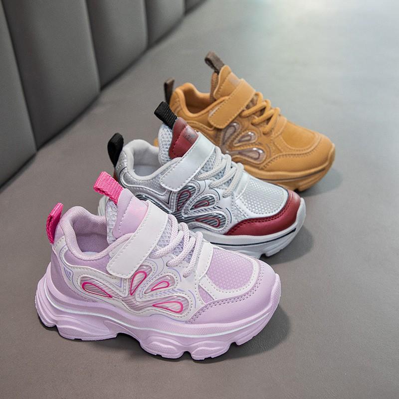 Kids Chunky Sneakers Girls Boys Breathable Mesh Running Shoes With