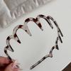 Diadema de plástico con forma de U para mujer, con dientes fijos, antideslizante, con parte superior esponjosa, accesorios para el cabello