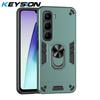 KEYSION Shockproof Armor Case for Infinix Hot 60 Pro+ Silicone+PC Metal Ring Stand Phone Cover for for Infinix Hot 60i 4G 60 5G
