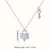 Heart-shaped zirconia key pendant necklace silver electroplated necklace jewelry, a birthday gift for a friend or girlfriend