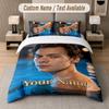 Custom Bedding Set Harry Styles Pattern, Print Name Text 1 Duvet Cover plus 2 Pillowcases Home Textile
