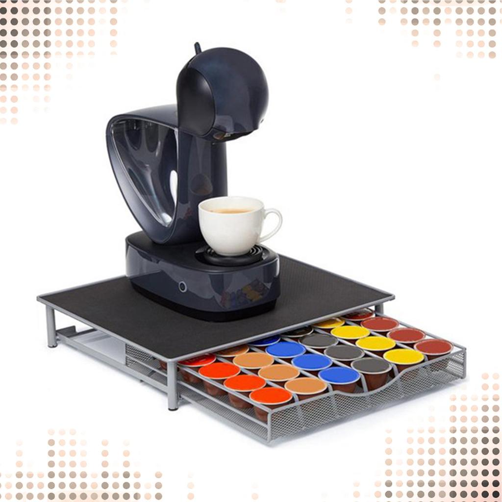 Coffee Pod Storage Drawer 36 Capacity Iron Capsule Organize Holder Drawer for Home Cafe