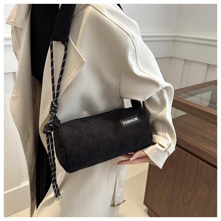 Cotton Pillow Crossbody Bag for Women Solid Color Shoulder Handbag
