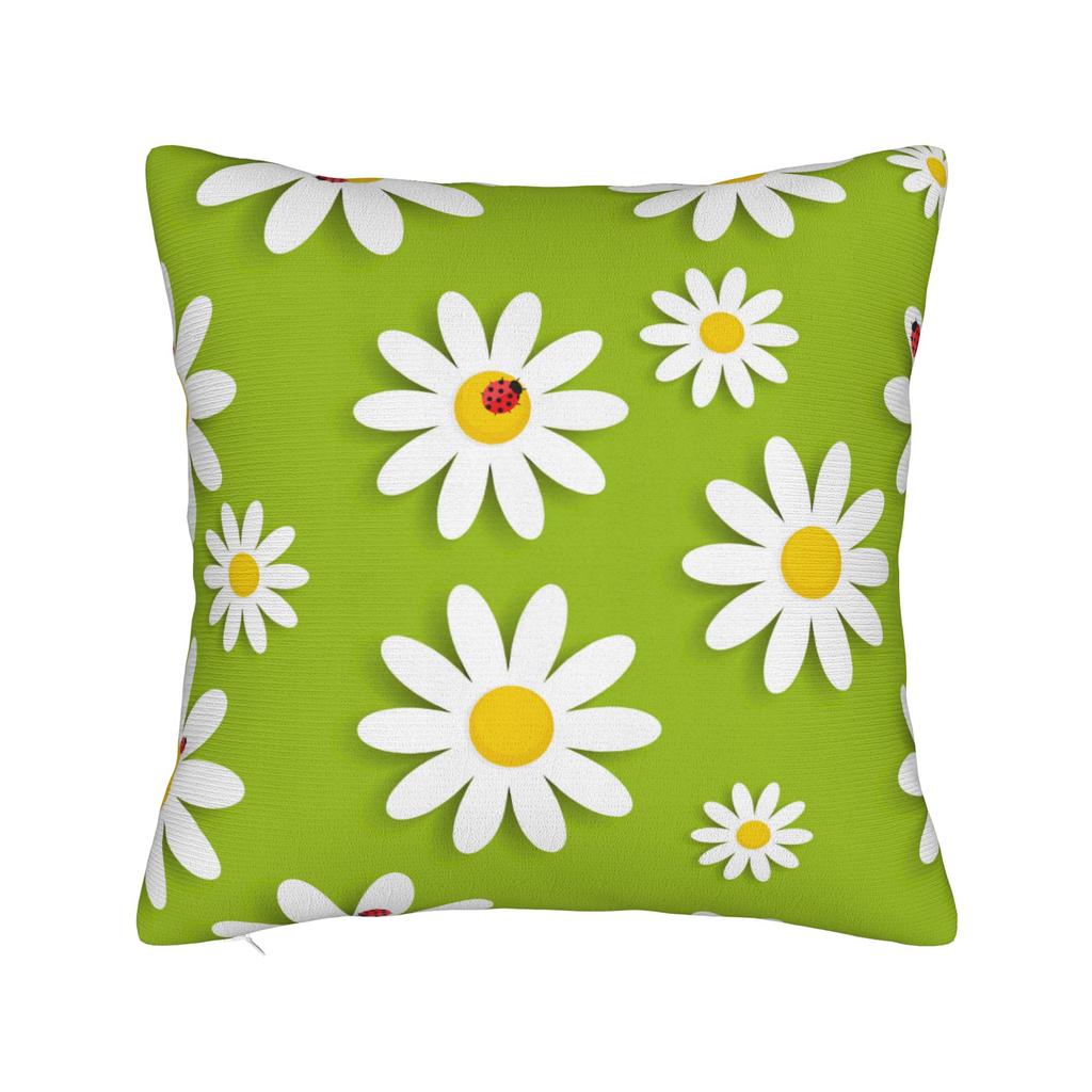 Pastel Daisy Floral Pattern Pillow Case Graphic Pillow Cover For Sofa Couch Bed Living Room Novelty Pillowcases