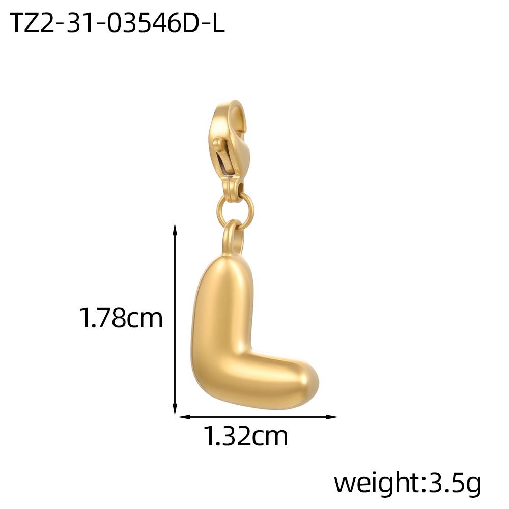 CARLIDANA 3PCS Bubble Letter Jewelry Pendant A-Z Stainless Steel Lobster Clasp Gold Color Bracelet Alphabet Charms Accessories