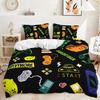 3D Game Controller Pattern Duvet Cover Pillowcase Bedding Black Bedding Set Adult Teen Single Double Queen Size Gift