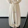 Women's Retro Wide-Leg Woolen Drawstring Pants