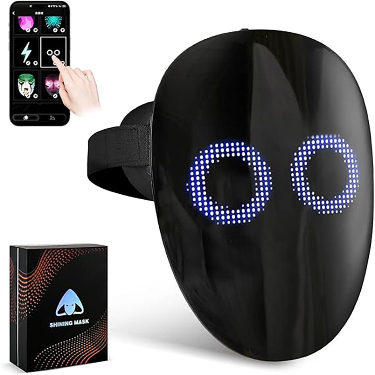 Temu Marketplace Light Led Mask With Voice Recognition Gesture Sensing, Up Hd Mask With Programmable App Multi-Patterns Display