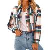 Autumn and Winter Women's Plaid Shirt Lapel Pocket Fashion Casual Short Plaid Jacket