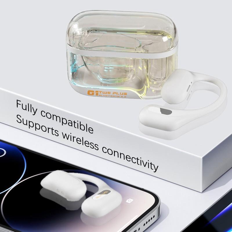 Bluetooth 5.3 TWS Headset With Colorful LED Light Supra-Aural Ear Hanging Earphone Wireless Sport Gaming Headphones