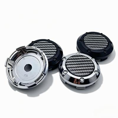 4Pcs Carbon Fiber Weave Blank Wheel Hub Center Caps 66MM Outer with 62MM Fix Clips Emblem Rim Dustproof Hubcaps Universal Car Exterior Mod Accessories