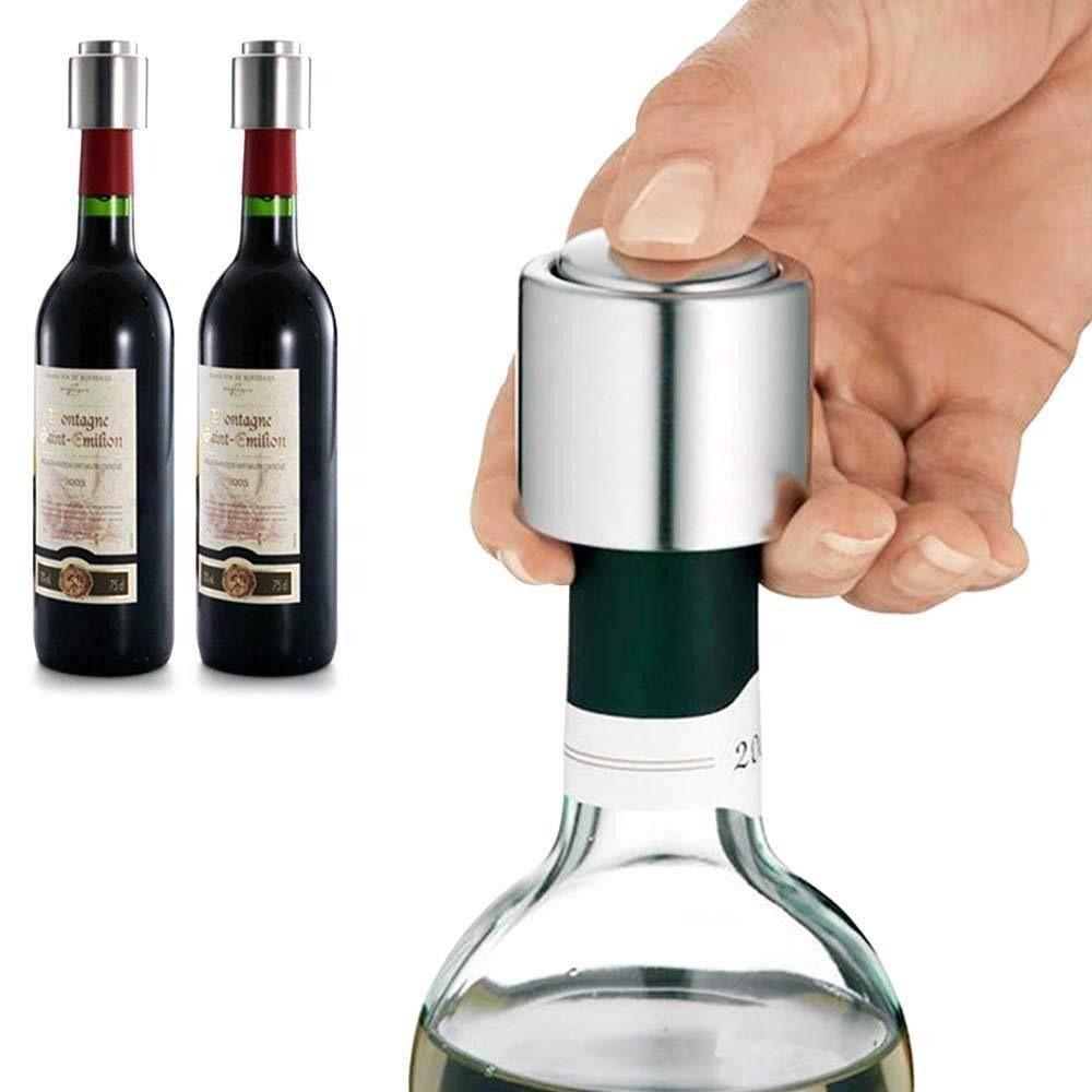 Stainless Steel Vacuum Wine Stopper Leakproof Red Wine Cap Sealer  Champagne Preservation
