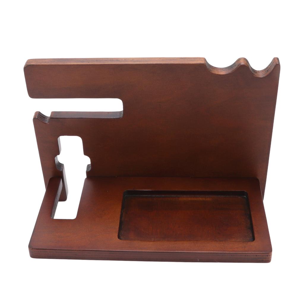 Wood Docking Station Multifunctional Wood Phone Docking Station Desktop Storage Bracket for Watch Glasses Key Jewelry