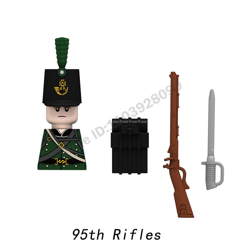 Middle Ages Military Napoleonic Wars Figures Building Block British French Prussia Infantry Knight General Duke Characters Brick
