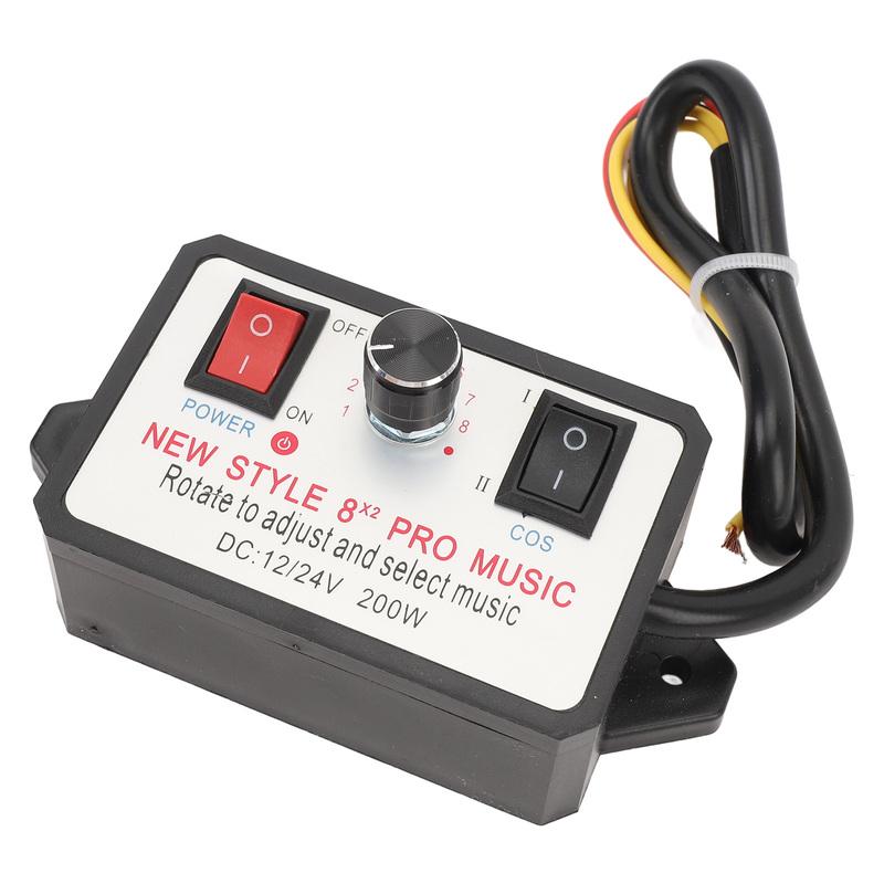 Car Horn Controller 16 Sound Effect Adjustable DC 12V 24V Dual Tone Car Horn Controller Unit for Motorcycles Cars Vans Yachts