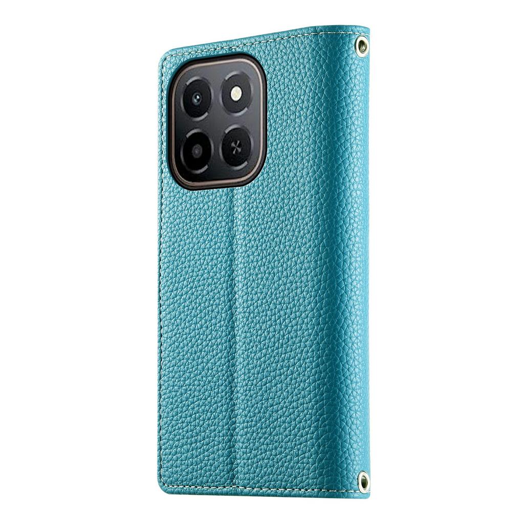 For Honor X6c 4G/X5b/X5b Plus Case Zipper Wallet Color Splicing Leather Flip Phone Cover with Straps