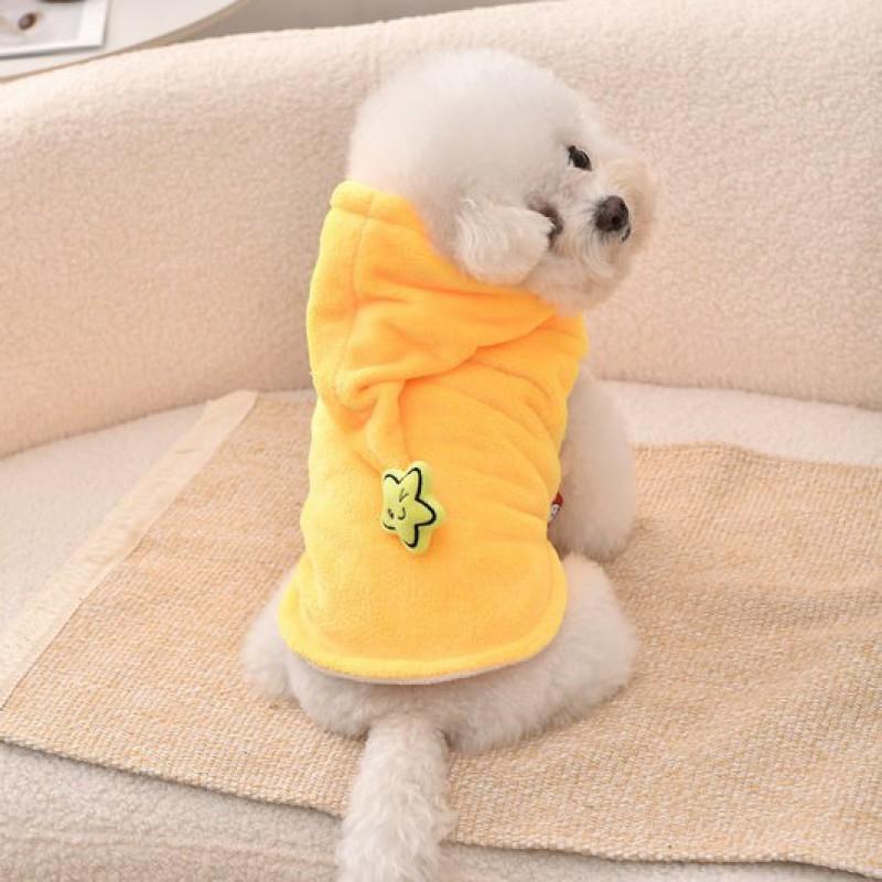 Thick Warm Hooded Dog Costume With Star Winter Cozy Pet Apparel