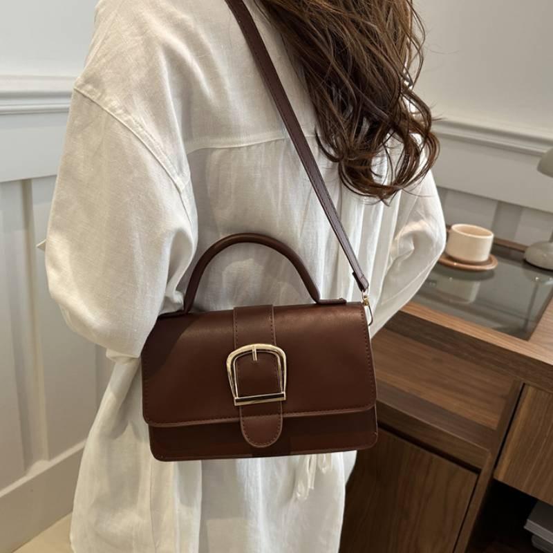 Trendy Pu Leather Small Square Bag Summer Fashionable Crossbody Handbag