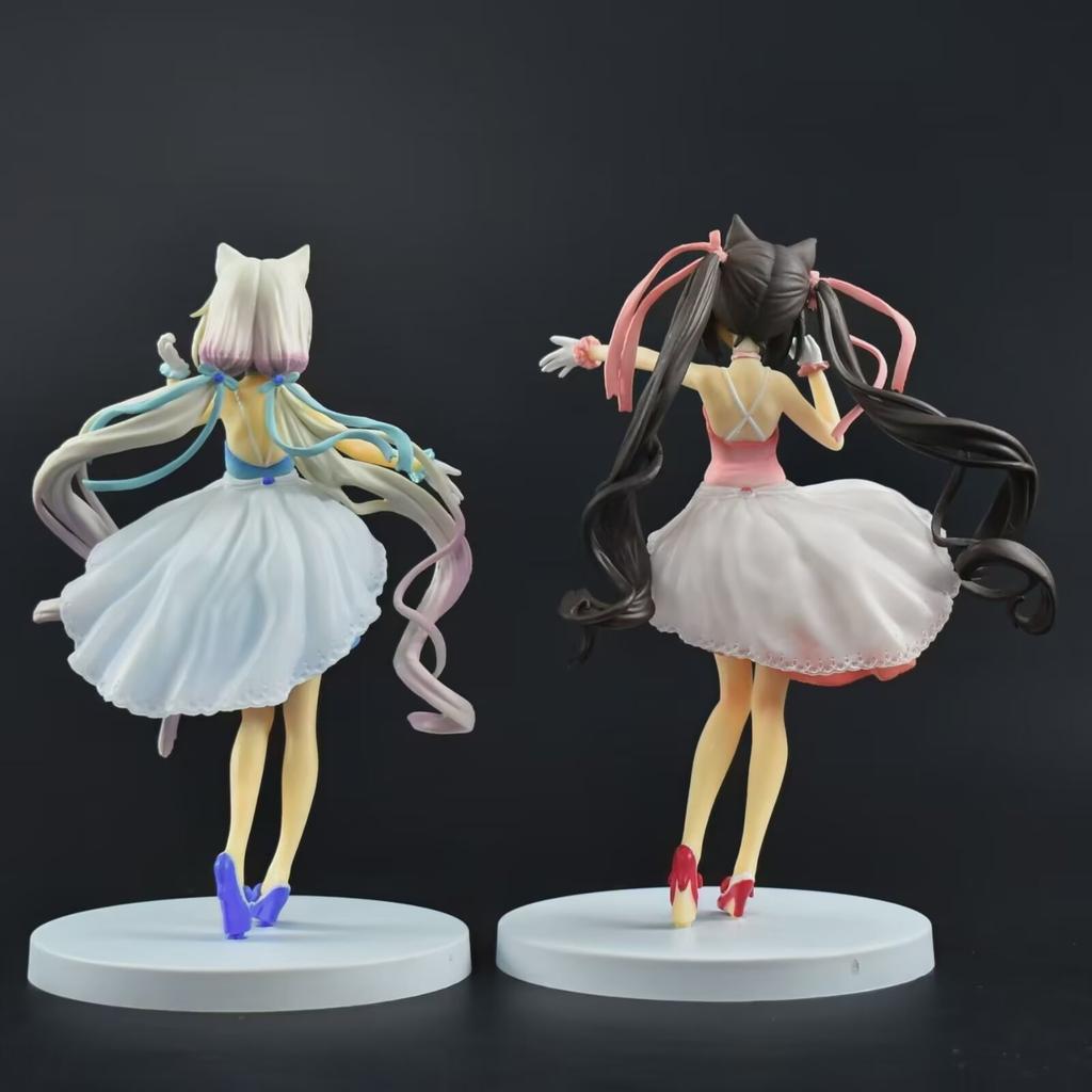 18CM Anime NEKOPARA Figure Chocolates Vanilla Cute Cocktail Dress Model PVC Static Child Toys Collectible Gift Doll Boxed