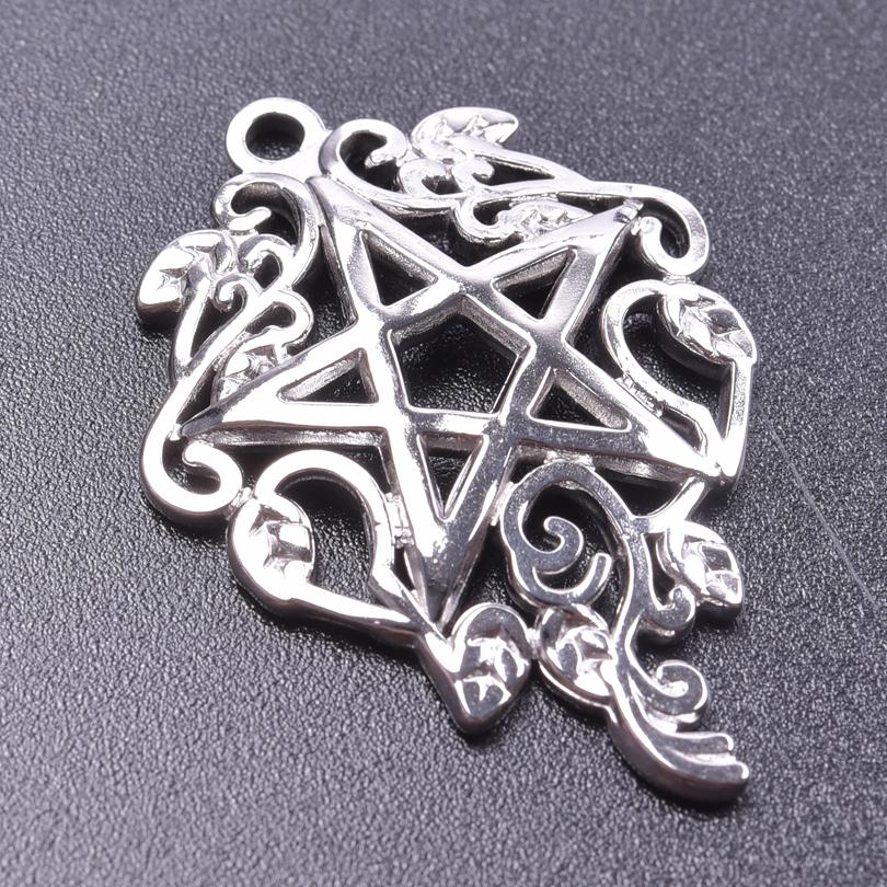 Silver Color Satan Charm Pentagram Star Moon Accessories Witch Celtic Knot No Fade DIY Stainless Steel Charms For Jewelry Making