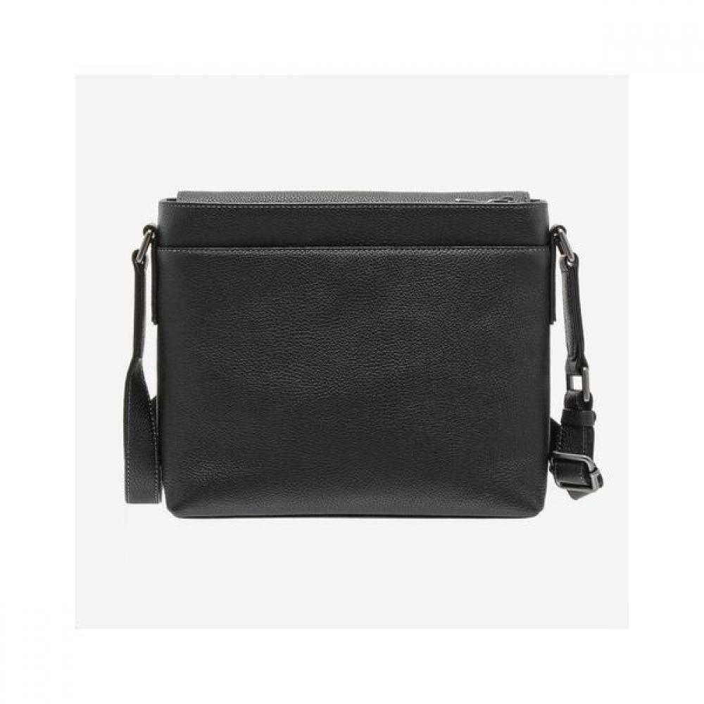 Daks Black Leather Grid Pattern Crossbody Bag Dbba3e263